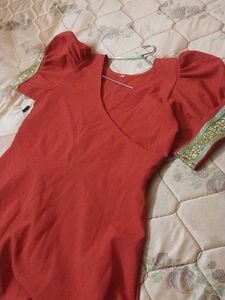 Red Flared Gown