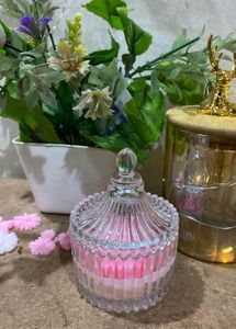 Lid Crystal Jar With Daisy Scented Candles