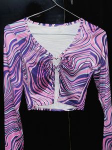 Retro Print Crop Top