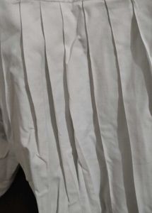 Cotton Blend White Patiala For School And Daily