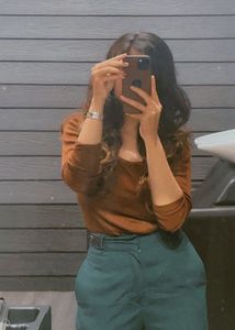 Brown Long Sleeve Top