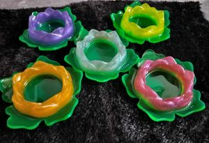 Resin Lotus Candle Holders - Set of 5