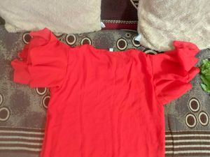 Red Puff Sleeve Top
