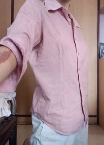 Pink Casual Fitted Shirt🩷