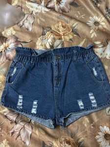 Denim Ripped Shorts