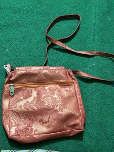 Combo Classy Gold Clutch And Paruse, Slingbag