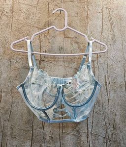 Pastel Green Hunkemoller Lace Bra (Bust 32–36 Smal