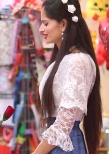 Lace &amp; Denim Dress