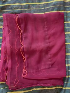 Maroon Embroidered Saree