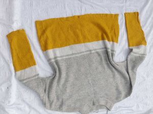 Color Block Knit Pullover Sweater