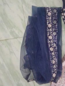 Embroidered Navy Blue Blouse