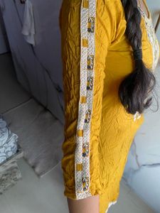Yellow Embroidered Kurta