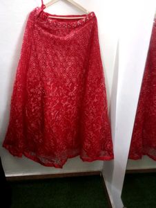 Red Embellished lehenga choli dupatta set
