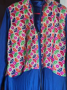 Embroidery stretchable Lycra long kurti/shrug type