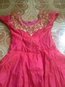 Elegant Pink Anarkali Dress