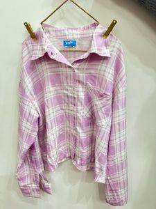 Pink Plaid Button-Down Shirt