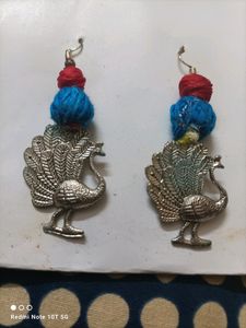 Handicraft Beads Necklace With Peacock Earings