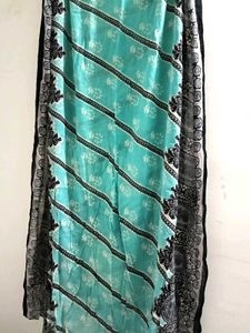 Blue & Black Print Lightweight Dupatta