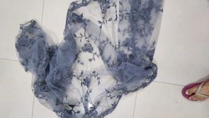 Beautiful Embroidered Grey Dupatta