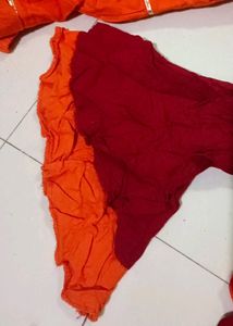 Orange Sharara Set With Butterfly Net Dupatta