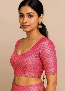 Pink Brocade Blouse