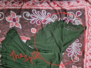 Olive Green Laser Cut Blouse