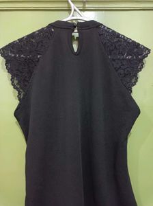 Lace Detail Black Top