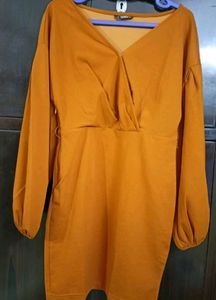 🔥♥️Shein mustard party wear dress 💛