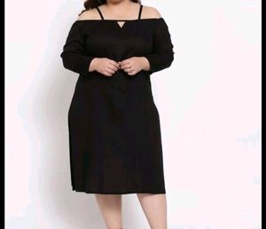 Off Should PLUS SIZE BLACK DRESS 8xl