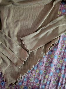 Brown Off-Shoulder Ruffle Top