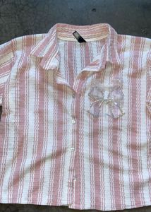 Striped Shirt with Bow