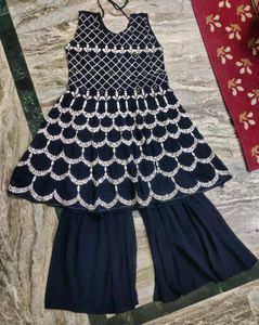 Navy Blue Sarara With Dupatta