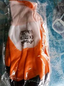 Safety Hand Gloves Orange And Black