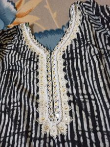 Striped Kurti with Dupatta Set