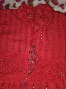 Hot pink cotton Chickenkari top