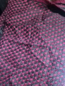 Burgundy &amp; Black Checked Scarf 1