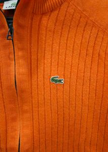 Lacoste Orange Knit Cardigan
