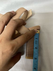 Nude Solid Sandal Heels