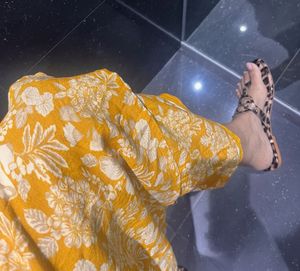 W Kurta Set In Mustard Colour