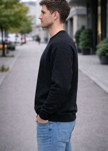 Men’s Black Winter Fleece Sweatshirt | Round Neck