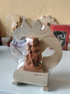 Wooden Lord Murugan Statue with Om