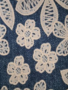 Denim Blue Flower Printed Top