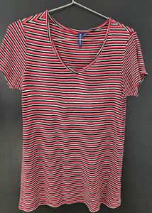 Striped V-Neck Tee