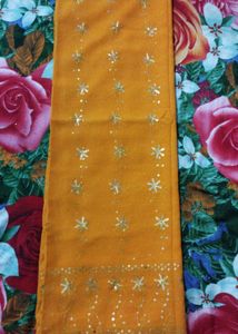 yellow sequins saree