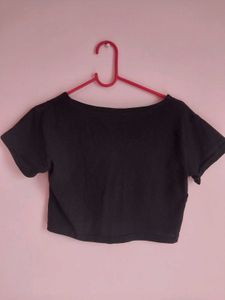 Black Butterfly Crop Top
