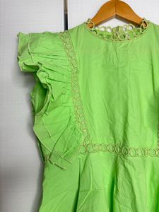 Green Ruffle Top