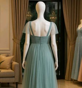 Elegant Seafoam Tulle Gown