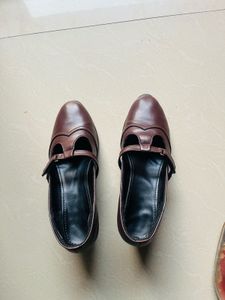 Burgundy Wedge Heel Shoes