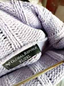 Lavender Knit Turtleneck Sweater