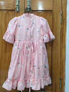 Pink Floral Ruffle Dress